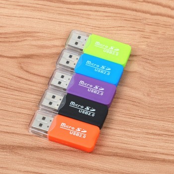 FFFAS High Quality Mini USB 2.0 Card Reader for Micro SD Card TF Card Adapter Plug and Play Colourful Choose from for Tablet PC