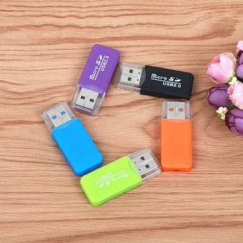 FFFAS High Quality Mini USB 2.0 Card Reader for Micro SD Card TF Card Adapter Plug and Play Colourful Choose from for Tablet PC
