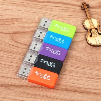 FFFAS High Quality Mini USB 2.0 Card Reader for Micro SD Card TF Card Adapter Plug and Play Colourful Choose from for Tablet PC