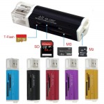 Multi All in 1 Micro USB 2.0 Memory Card Reader Adapter for Micro SD SDHC TF M2 MMC MS PRO DUO Card Reader Hot-sale 2017