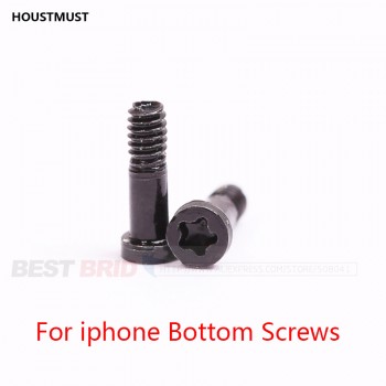 HOUSTMUST 10pcs/lot Back Cover Screw for iPhone 6 6S 7 7p New Bottom Dock Connector Five Star Pentalobe Screws
