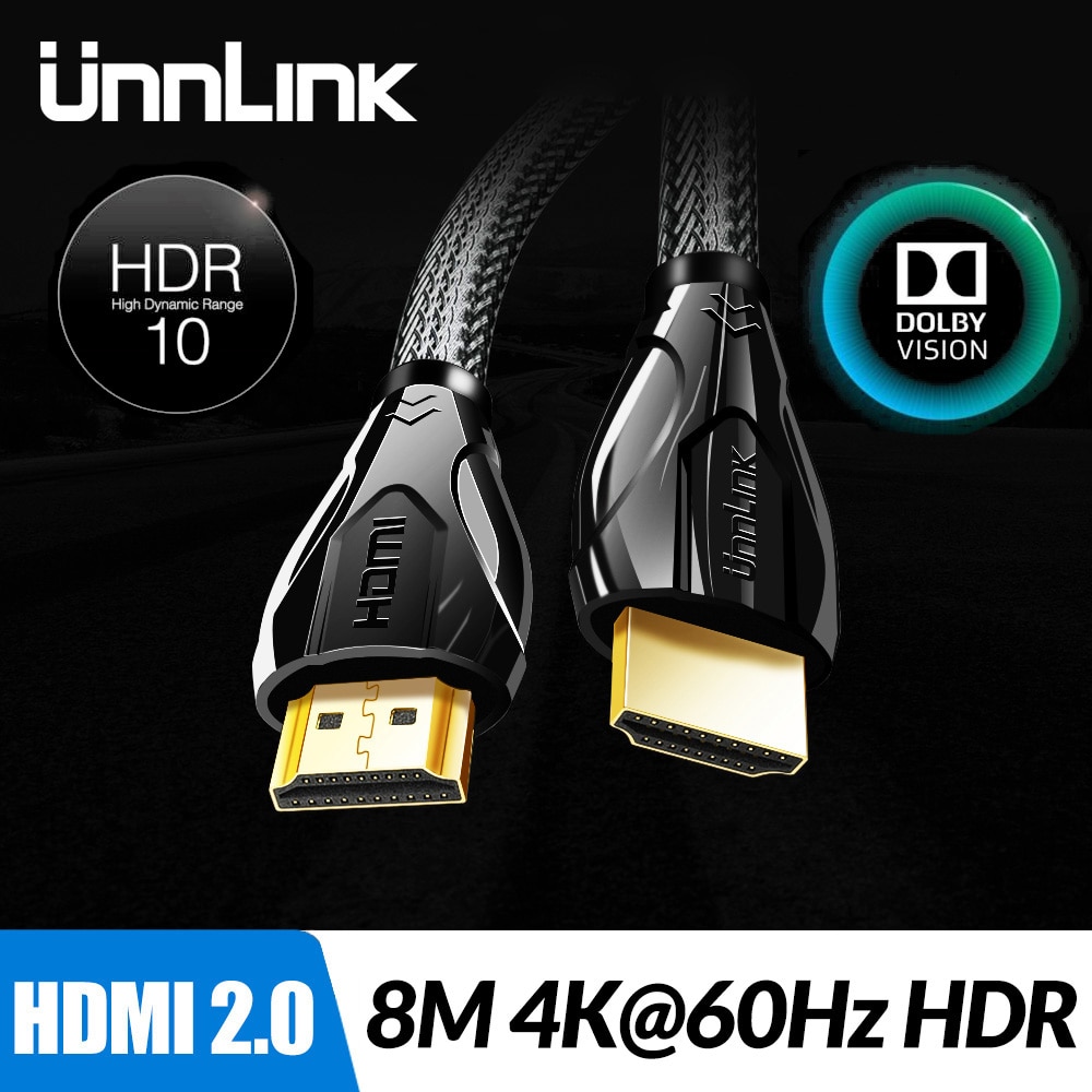 Unnlink Long HDMI Cable UHD 4K@60Hz HDMI 2.0 HDR 3M 5M 8M 10M 15M 20M 25M for Splitter Switch PS4 TV Mi xbox Projector Computer