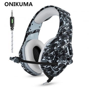 ONIKUMA K1 Camouflage PS4 Headset Bass Gaming Headphones Game Earphones Casque with Mic for PC Mobile Phone New Xbox One Tablet