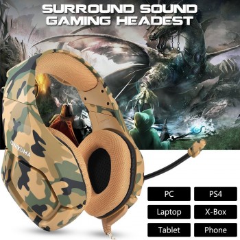 ONIKUMA K1 Camouflage PS4 Headset Bass Gaming Headphones Game Earphones Casque with Mic for PC Mobile Phone New Xbox One Tablet