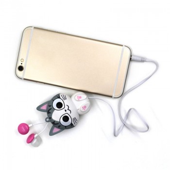 3.5 mm Wired Retractable In-Ear Headset Cartoon Cat/Panda Earpiece Clip Headset MP3 Headphone For iphone 6 6s 7s Samsung Xiaomi