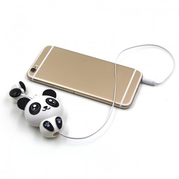3.5 mm Wired Retractable In-Ear Headset Cartoon Cat/Panda Earpiece Clip Headset MP3 Headphone For iphone 6 6s 7s Samsung Xiaomi