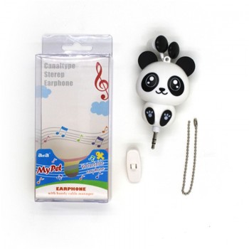 3.5 mm Wired Retractable In-Ear Headset Cartoon Cat/Panda Earpiece Clip Headset MP3 Headphone For iphone 6 6s 7s Samsung Xiaomi