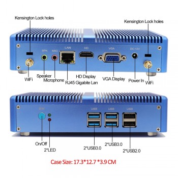 Cheapest Intel Core i7 i5 7200U i3 7100U Fanless Mini PC Windows 10 Pro Barebone Computer DDR4/DDR3 2.4GHz 4K HTPC WiFi HDMI VGA
