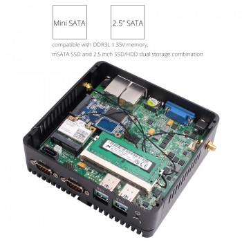 Mini PC Windows 10 Celeron 3755 J1800 J1900 Pentium 3805U Mini Computer Dual Gigabit Ethernet 2x RS232 Ports 4x USB pfSense