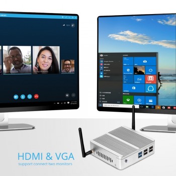 XCY Mini PC Windows 10 Intel Core i3 4010Y  i5 4200Y i7 4610Y Dual Core Fanless Mini Desktop PC HDMI VGA WiFi Nettop HTPC