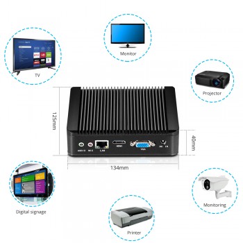 XCY Mini PC Windows 10 Intel Core i3 4010Y  i5 4200Y i7 4610Y Dual Core Fanless Mini Desktop PC HDMI VGA WiFi Nettop HTPC