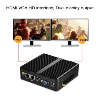 Mini PC Celeron J1900 Quad Core Windows 10 Dual LAN 2*COM Fanless Mini Computer Celeron J1800 N2810 NetTop 300M WIFI HDMI VGA
