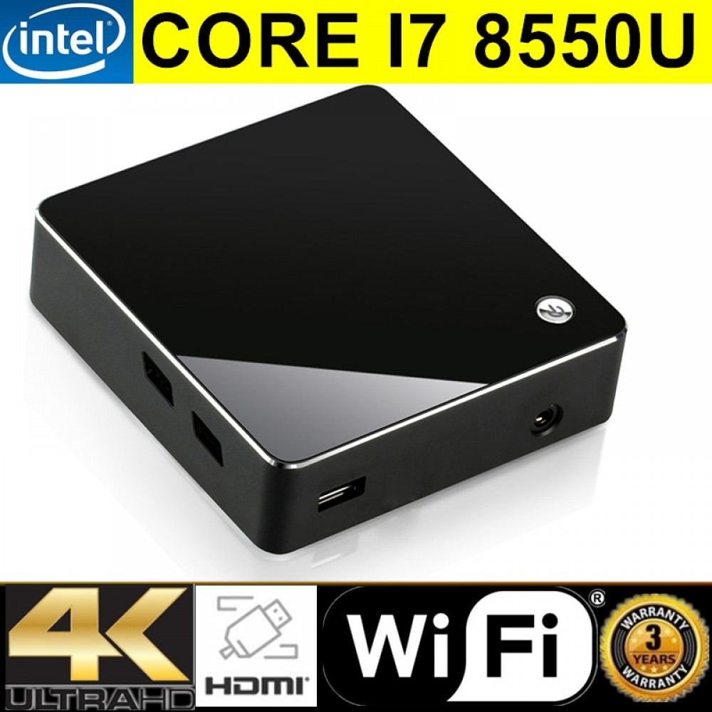 8th Gen Mini PC Intel Core i7 8550U Quad Core 4.0GHz 8MB Cache NUC Computer Win 10 Pro 4K HTPC UHD Graphics 620 TV Box AC Wifi