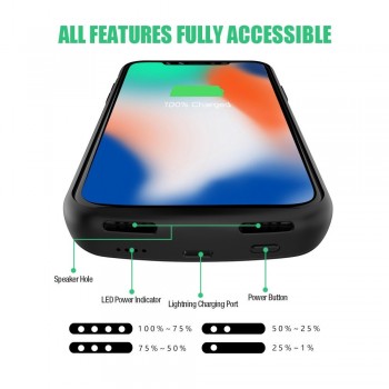 Gagaking Newest External battery case for iphone X XS XSmax XR Portable charger case for apple X 6000mAh ultra slim power bank