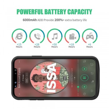 Gagaking Newest External battery case for iphone X XS XSmax XR Portable charger case for apple X 6000mAh ultra slim power bank