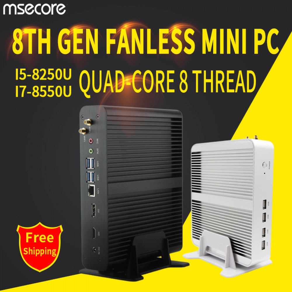 MSECORE 8TH Gen Quad-core i5 8250U I7 8550U Gaming Mini PC Windows 10 Desktop Computer barebone Nettop linux intel UHD620 wifi