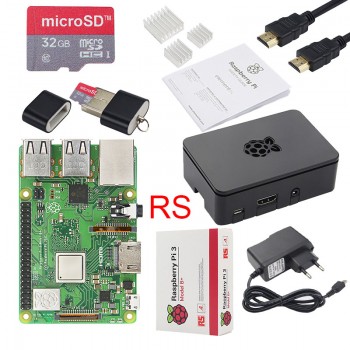 Original Raspberry Pi 3 Model B+ Plus UK Made Kit + 3.5 inch Touchscreen + Case + Power + 32GB SD + HDMI + Heatsink + USB Cable