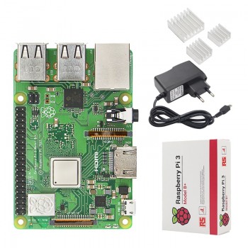 Original Raspberry Pi 3 Model B+ Plus UK Made Kit + 3.5 inch Touchscreen + Case + Power + 32GB SD + HDMI + Heatsink + USB Cable
