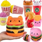 2018 Jumbo Squishy Toys Children Slow Rising Antistrss Toy Cat Hamburger French fries Popcorn Coffee Cup Squishies Stress Relief