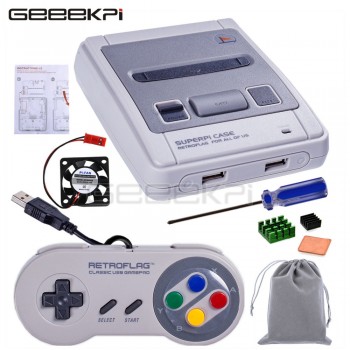 In Stock! GeeekPi Original Retroflag SUPERPi CASE-J NESPi Case with Optional Game Controller for Raspberry Pi 3B Plus (3B+)/3B