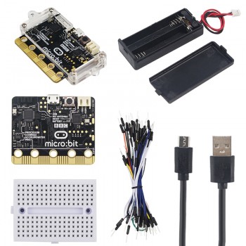 BBC Micro:bit Starter Kit Micro:bit Board + Acrylic Case + Switch Battery Holder Box + USB Data Power Cable + Breadboard + Wires