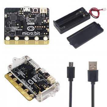 BBC Micro:bit Starter Kit Micro:bit Board + Acrylic Case + Switch Battery Holder Box + USB Data Power Cable + Breadboard + Wires