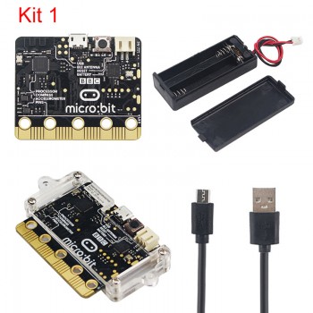 BBC Micro:bit Starter Kit Micro:bit Board + Acrylic Case + Switch Battery Holder Box + USB Data Power Cable + Breadboard + Wires