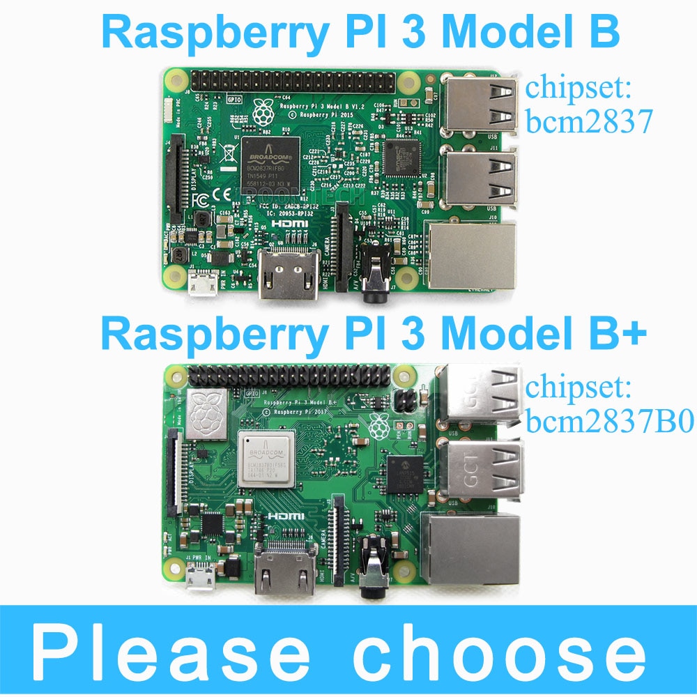 Original 2018 New Raspberry Pi 3 Model B+plus Board 1GB LPDDR2 BCM2837B0 Quad-Core Ras PI3 B,PI 3B with WiFiamp;Bluetooth