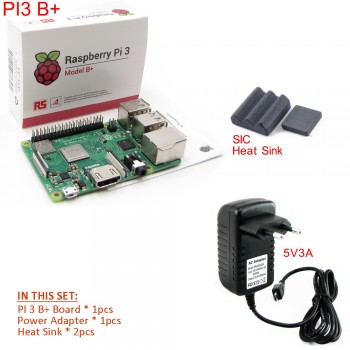 Original 2018 New Raspberry Pi 3 Model B+plus Board 1GB LPDDR2 BCM2837B0 Quad-Core Ras PI3 B,PI 3B with WiFiamp;Bluetooth