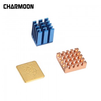 5V / 3.3V Cooling Fan with Screws +  Heat Sink 1 Aluminum with 2 Copper for Raspberry Pi 3 / Pi 2 Model B RPI B+