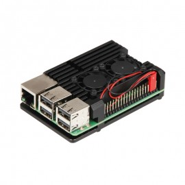 Latest Raspberry Pi 3 Model B+ Aluminum Case with Dual Cooling Fan Metal Shell Black Enclosure for Raspberry Pi 3 Model B