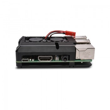 Latest Raspberry Pi 3 Model B+ Aluminum Case with Dual Cooling Fan Metal Shell Black Enclosure for Raspberry Pi 3 Model B