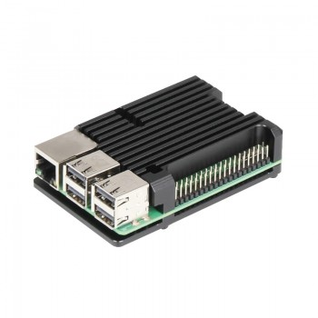 Latest Raspberry Pi 3 Model B+ Aluminum Case with Dual Cooling Fan Metal Shell Black Enclosure for Raspberry Pi 3 Model B