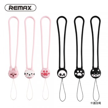 REMAX Cartoon silicone finger ring pendant anti-fall Cute Universal Mobile Phone Lanyard phone Rope hand Strap