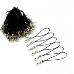100Pcs Black Lobster Clasp Lanyard Chain Mobile Phone Straps Lanyard Phone Neck Hanging Rope Chain Strap ID Card Keychain