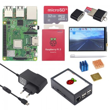 Raspberry Pi 3 Model B Plus Starter kit + 3.5 inch TFT Screen + Case + 2.5A Power Supply + Heat Sink for Raspberry Pi 3 Model B+
