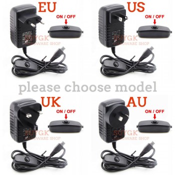 5V3A 5V/3A Raspberry PI 3 model B+Plus Power Adapter ON/OFF switch button power supply charger DC/AC Adapter PSU Power Source