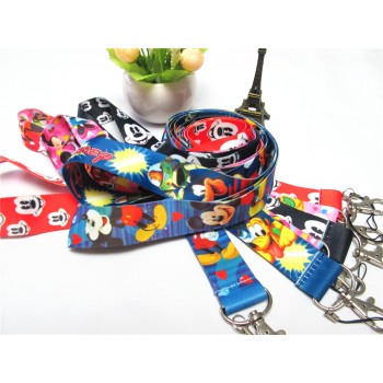 Boys/Girls Mickey Mouse Key Lanyard  ID Cards Holders Minnie Mobile Phone Neck Straps