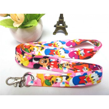 Boys/Girls Mickey Mouse Key Lanyard  ID Cards Holders Minnie Mobile Phone Neck Straps