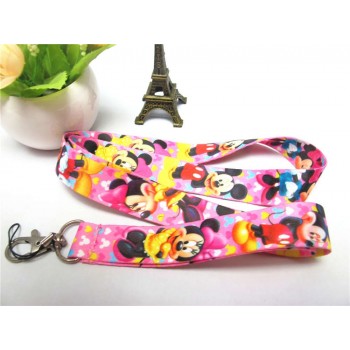 Boys/Girls Mickey Mouse Key Lanyard  ID Cards Holders Minnie Mobile Phone Neck Straps