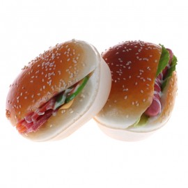 JINHF Hamburger Cake Squeeze Kawaii Hot Dog Squishy Slow Rising Stretchy Charm Cute Bread Strap Kid Toy Gift