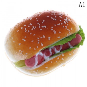 JINHF Hamburger Cake Squeeze Kawaii Hot Dog Squishy Slow Rising Stretchy Charm Cute Bread Strap Kid Toy Gift