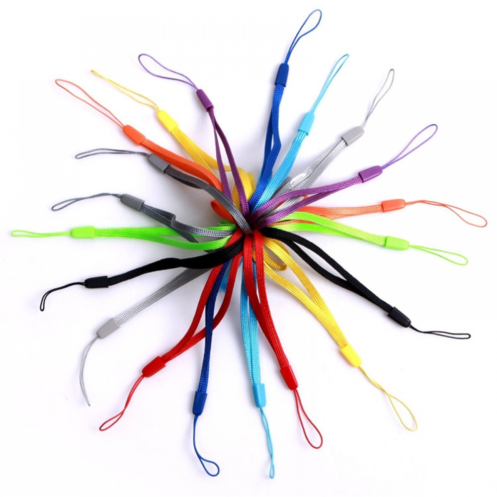 20Pcs/Lot Fashion Nylon Wrist Hand Strap Lanyard for Mobile Cell Phone Camera USB MP4 PSP Straps Random Color