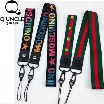 Q UNCLE Street Popular Words White Lanyards for key Multi-function Mobile Phone Straps ID Card Keychain Lanyard Wrist Neck Strap
