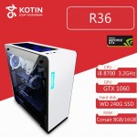 Kotin R36 Intel i7 8700 Gaming PC Desktop 240GB SSD GTX 1060 Graphics Card Computer Home Intel 8th Generation CPU 5 Free Fans
