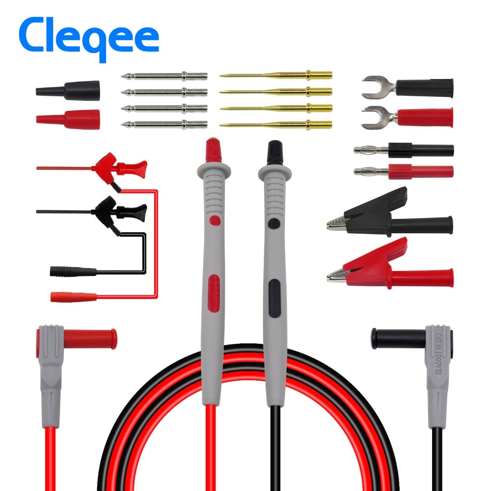 Cleqee Multimeter probes replaceable needles test leads kits probes for digital multimeter cable feeler for multimeter wire tips