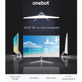 onebot L2416 G4400 120G SSD 4G DDR4 1920*1080 23.8 All-in-one Computer Desktop Dual Core All-In-One PC for Office Bussiness