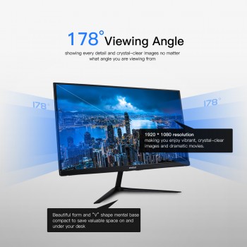 Onebot AK22 21.5in All in One Desktop Computer Gaming PC Dual Core Intel Celeron 3865U 4GB DDR4 RAM 120G SSD 16:9 FHD 178D angle