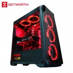 GETWORTH R35 High End Gaming Desktop Computer Desk I7 9700K GTX1060 240GB SSD 8GB RAM Z390 Brand New Red Series PC Water Cooling