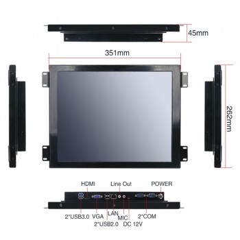 MINISYS Factory Price All-In-One Computer Intel J1900 Quad Core single lan 15 Inch 5 Wire Resistive Touch Screen PC With 4*USB